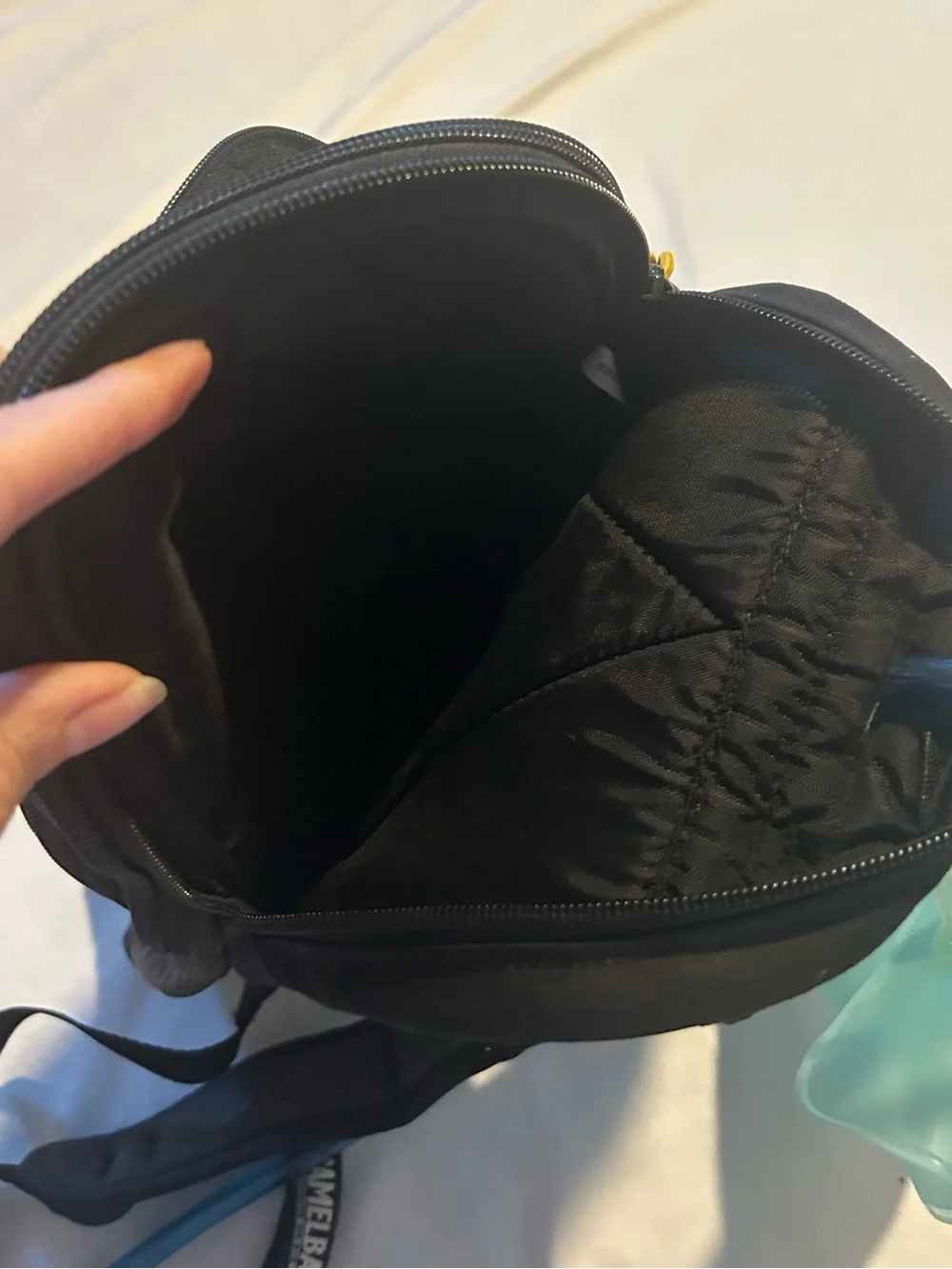 CamelBak Blue and Black Hydration Backpack with Yellow Accents